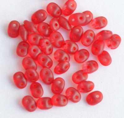 Superduo Red Ruby Matt 90080-84110 Czech Beads x 10g